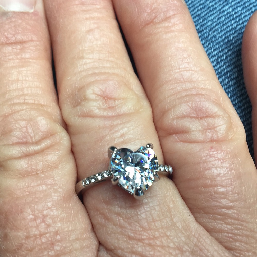 Heart CZ Diamond Ring